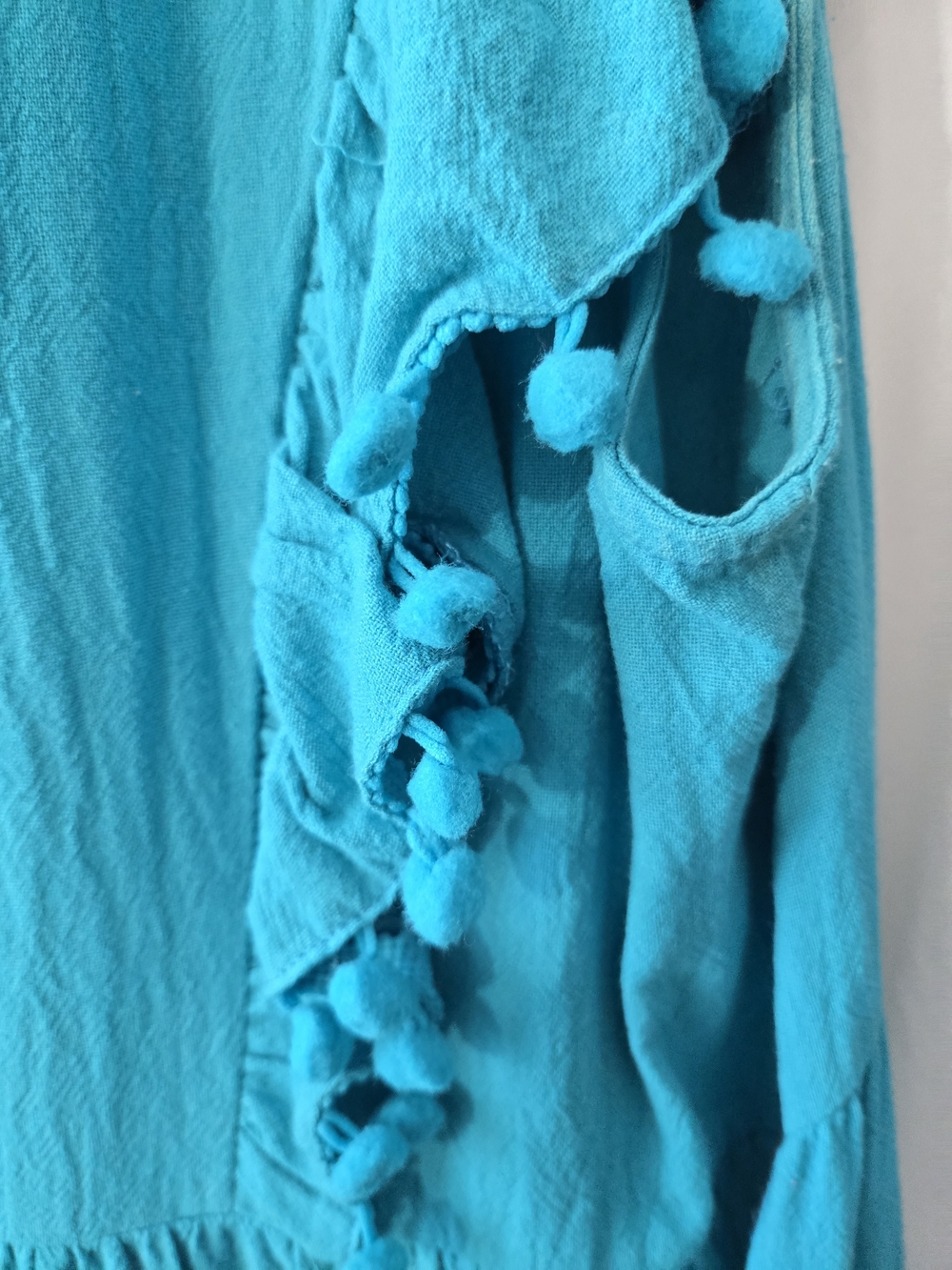 Umgee Turquoise Tiered Embroidered Babydoll Mini Dress - Picture 5 of 6